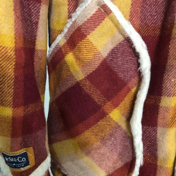 MENS DIESEL VINTAGE ICONIC WORACE SHERPA PLAID PEACOAT SIZE XL - Picture 13 of 16